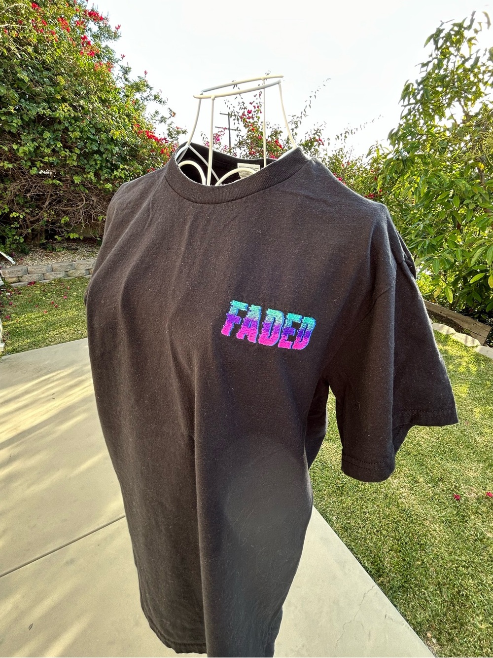 Black T‑Shirt with Colorful 'FADED' Logo